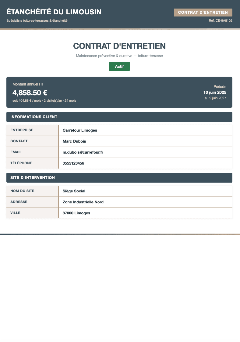 Page 1 — Informations & conditions