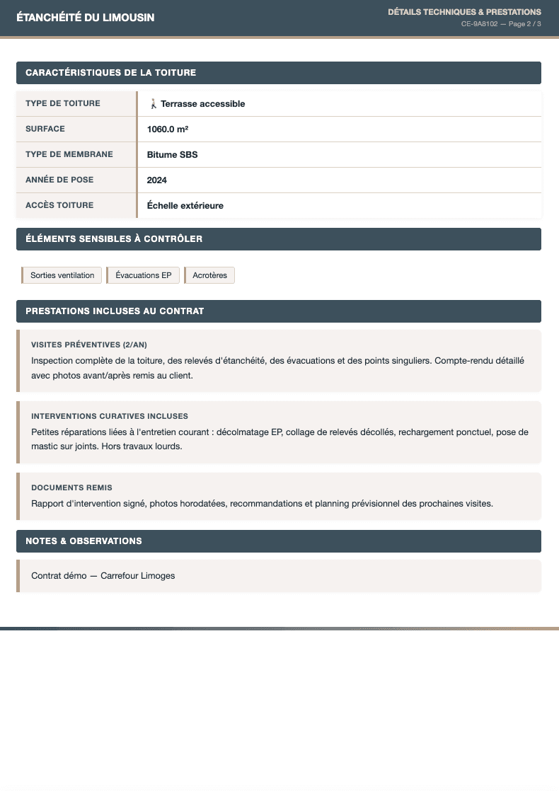 Page 2 — Détail des prestations